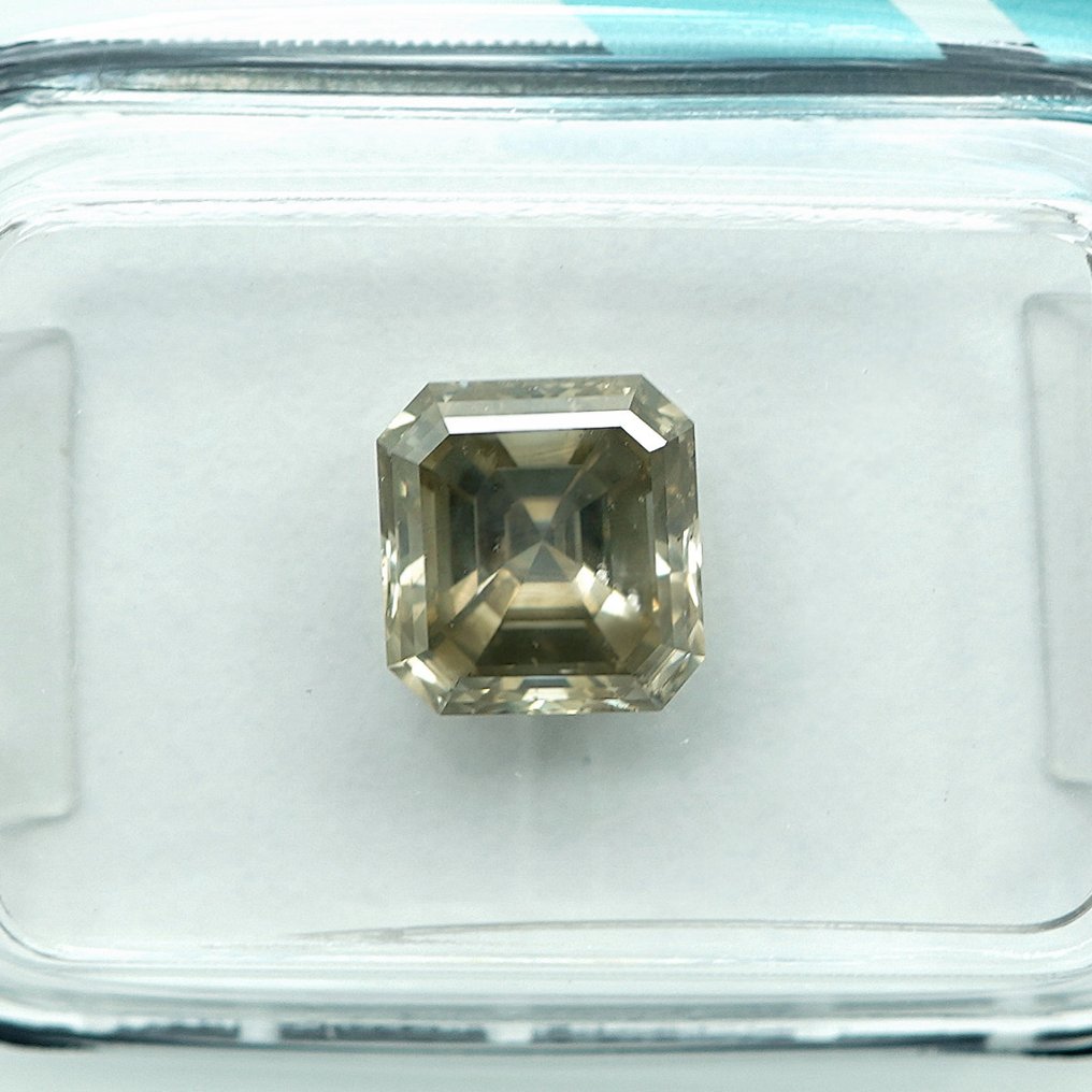 1 pcs 钻石 (天然色彩的) - 1.78 ct - 祖母绿 - Fancy light 稍帶灰色的 黄色 - SI2 微内含二级 - 国际宝石研究院(IGI) #1.0