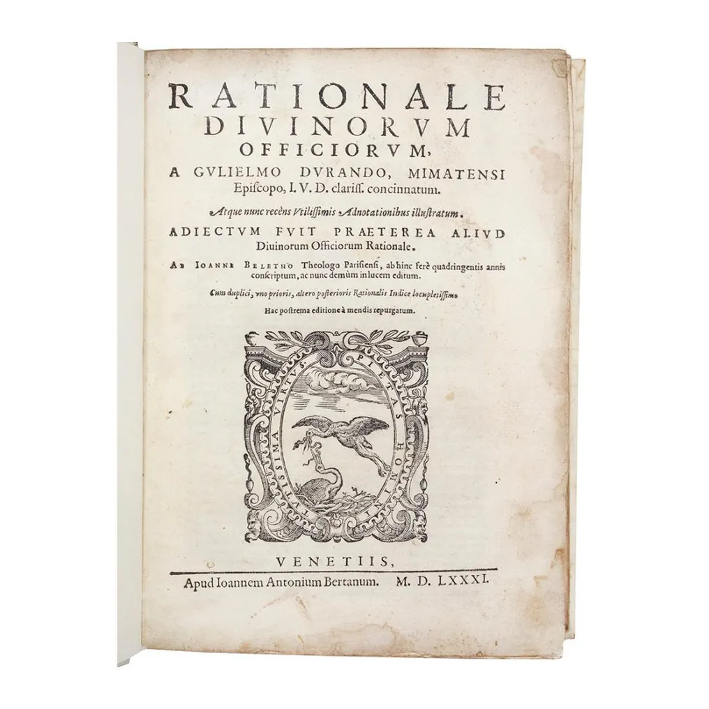 Gvlielmo Dvrando - Rationale Divinorvm officiorvm - 1581 #1.0