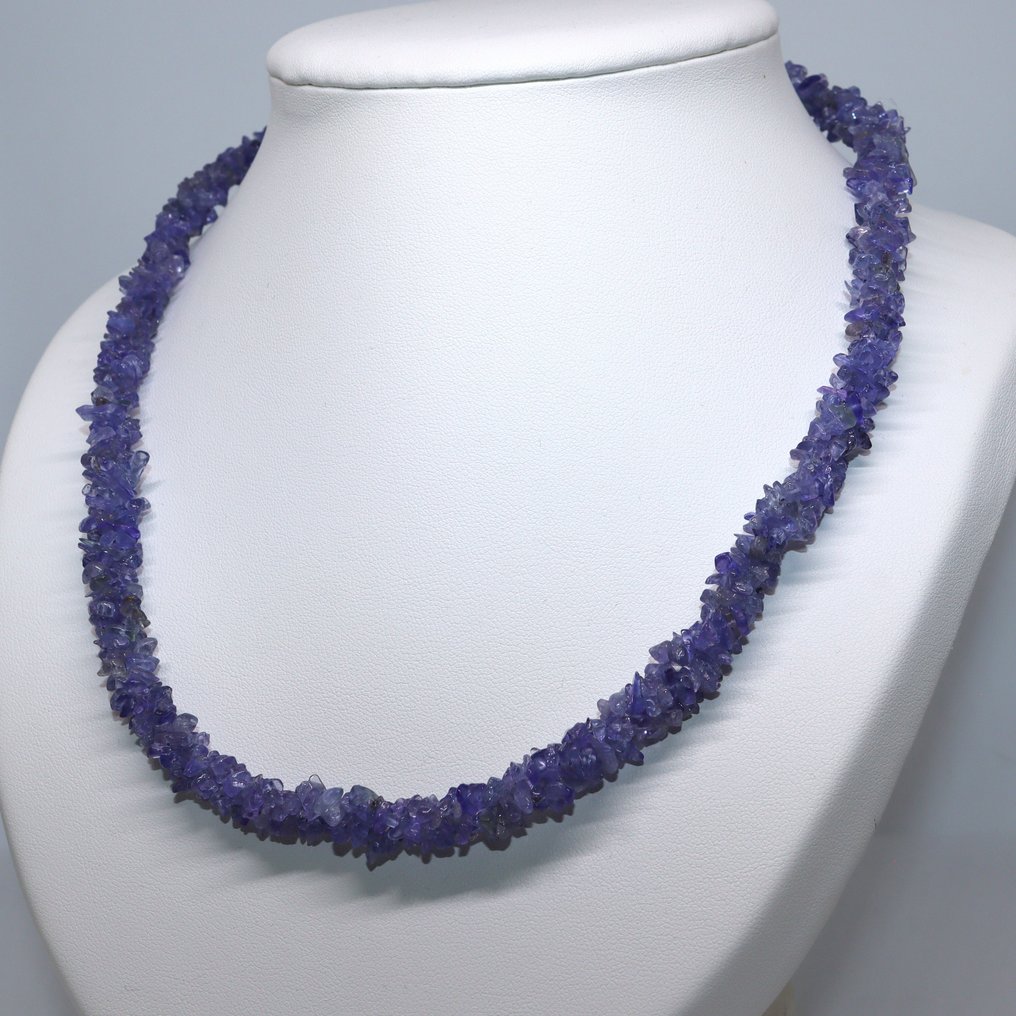 Τανζανίτης - Ασημί - Σειρά από χάντρες - περίπου 150 καράτια #1.0