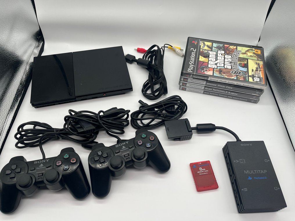 Sony - Playstation 2 (PS2) - SCPH-9000x model - 4 Games - MULTITAP - 2 Controllers - Memory Card - 電玩遊戲機 + 遊戲 #1.0