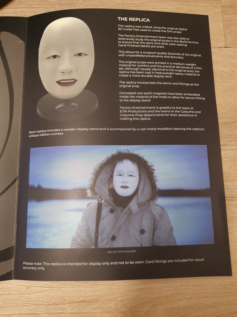 James Bond, James Bond 007: No Time To Die - Factory Entertainment -  - Movie prop This is a limited to 500 pcs world wide high end edition prop replica of the Safin mask from the #3.2