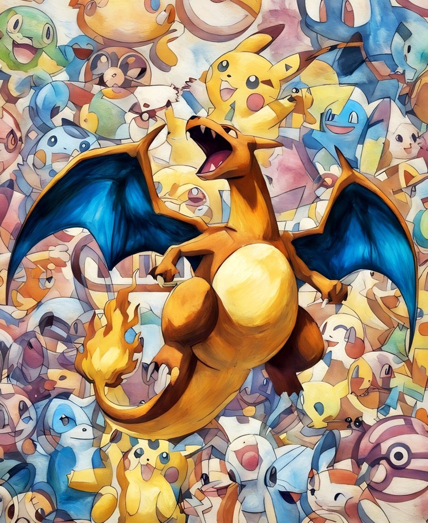 Raffaele De Leo - Edizione limitata -/30 Giclèe fine art digital stamp- charizard - Snorlax 45x55 2025 #1.0