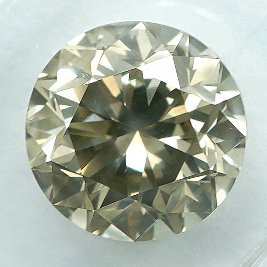 1 pcs Diamant (Couleur naturelle) - 2.52 ct - Rond - Fancy light Grisâtre Jaune - SI2 - International Gemological Institute (IGI) #1.0