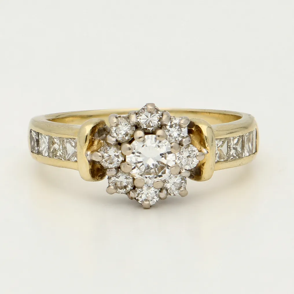 Ring - 14 karat Gulguld, Hvidguld -  1.37ct. tw. Diamant (Natur)  - Diamant #1.1
