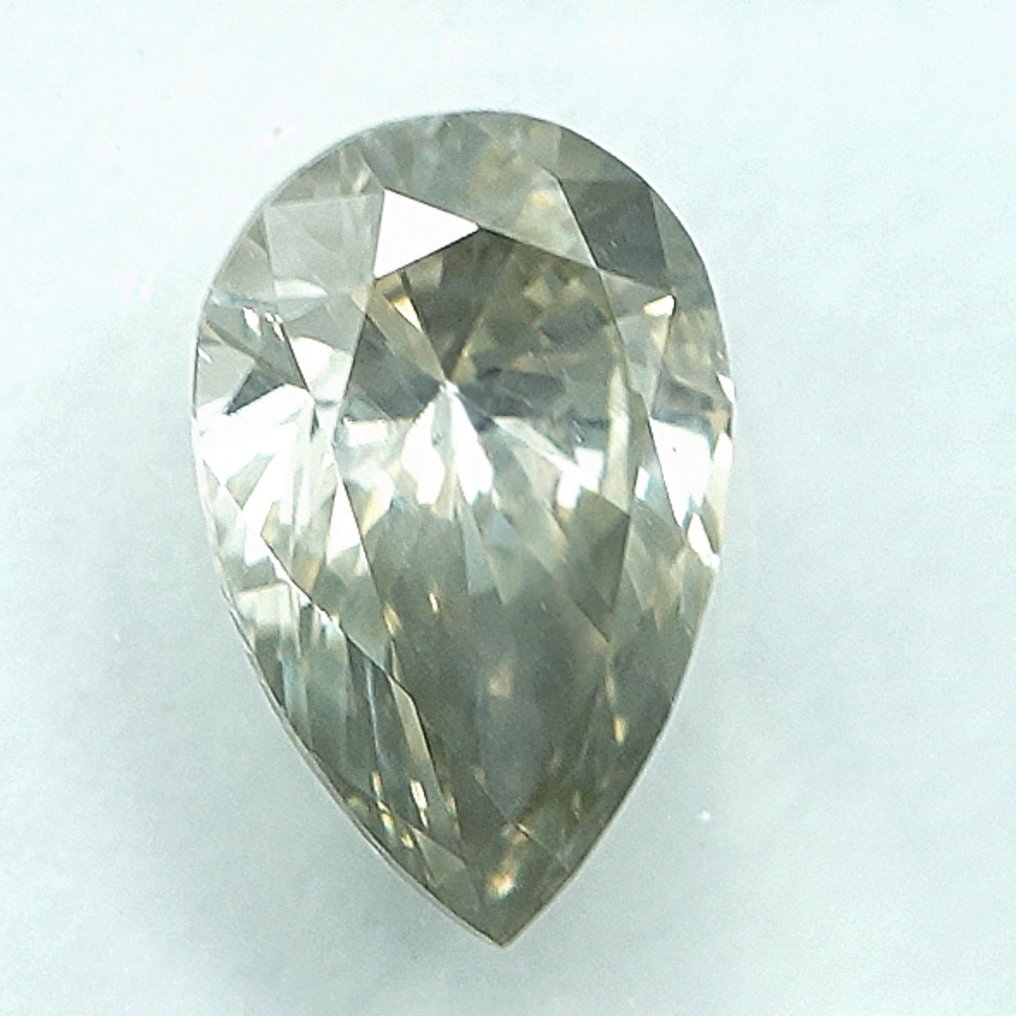 1 pcs Diamant (Colorat natural) - 1.01 ct - Pară - Fancy light Cenușiu Galben - SI2 - IGI (Institutul gemologic internațional) #3.2