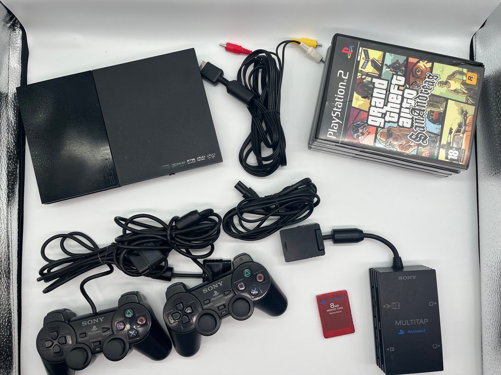 Sony - Playstation 2 (PS2) - SCPH-9000x model - 4 Games - MULTITAP - 2 Controllers - Memory Card - 電玩遊戲機 + 遊戲 #1.0