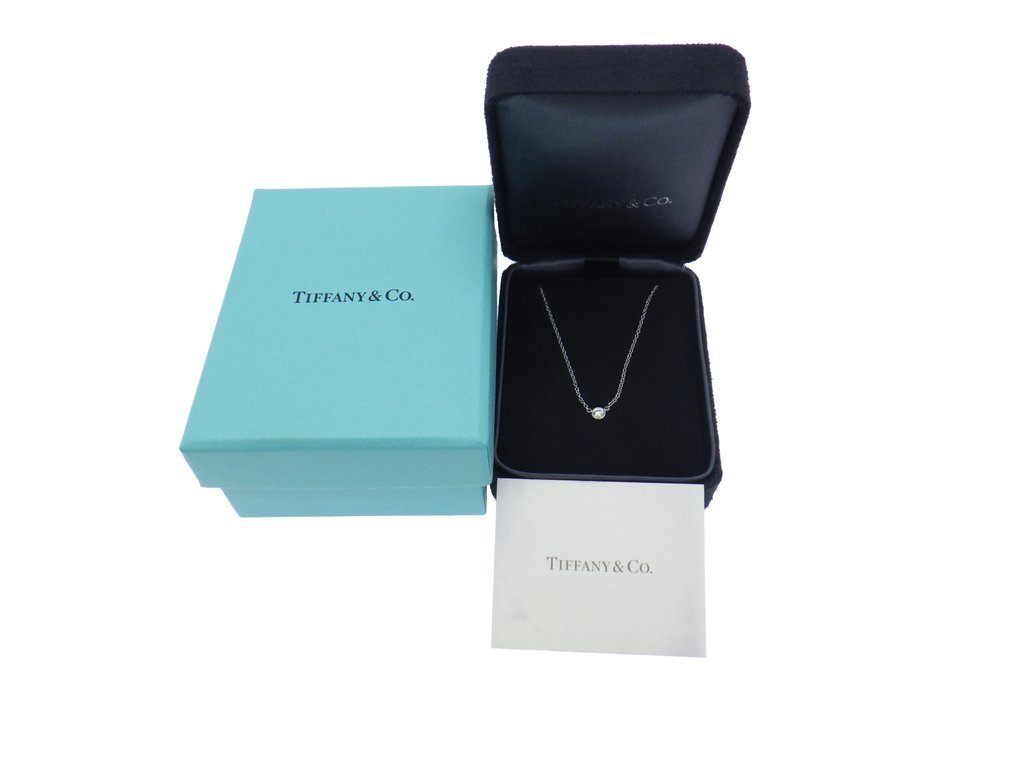 Tiffany & Co. - 项链 - Elsa Peretti By The Yard Diamond Pt950 白金 #1.0