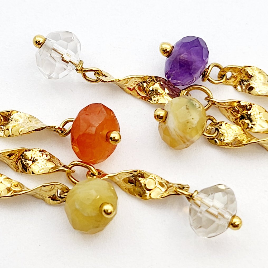 Boucles d'oreilles - 18 carats Or jaune Quartz #3.2