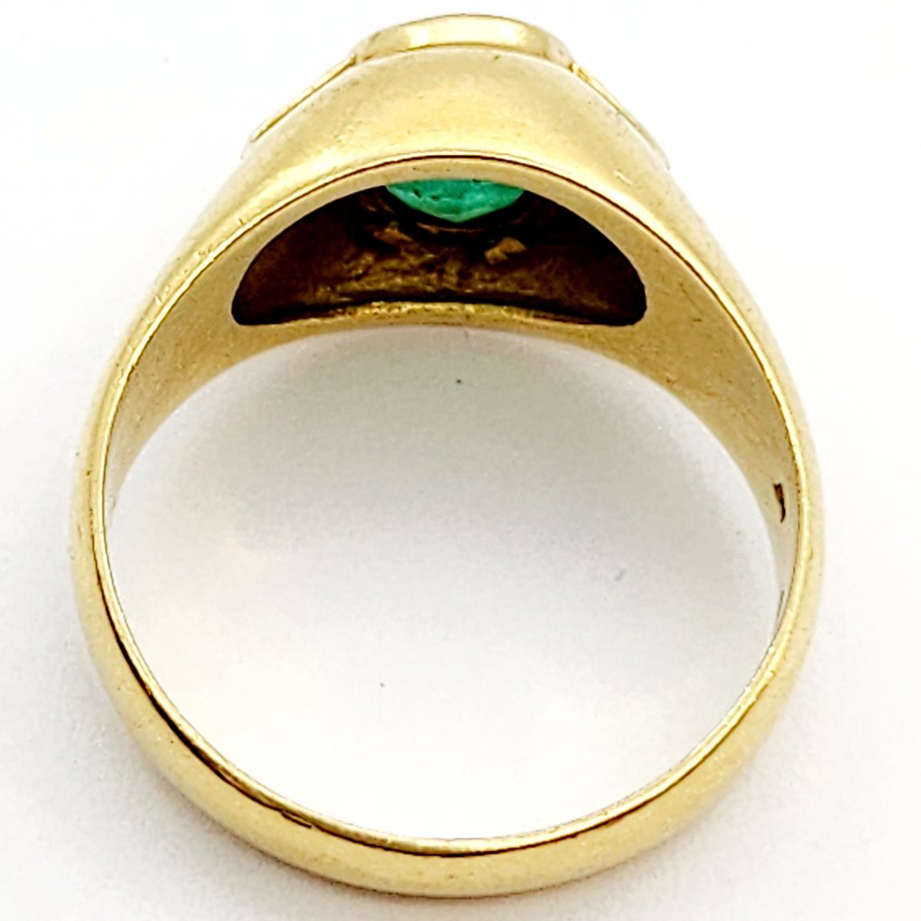 Ring - 18 karaat Geel goud - 0.40ct. tw. Diamant (Natuurlijk) - Smaragd #3.2