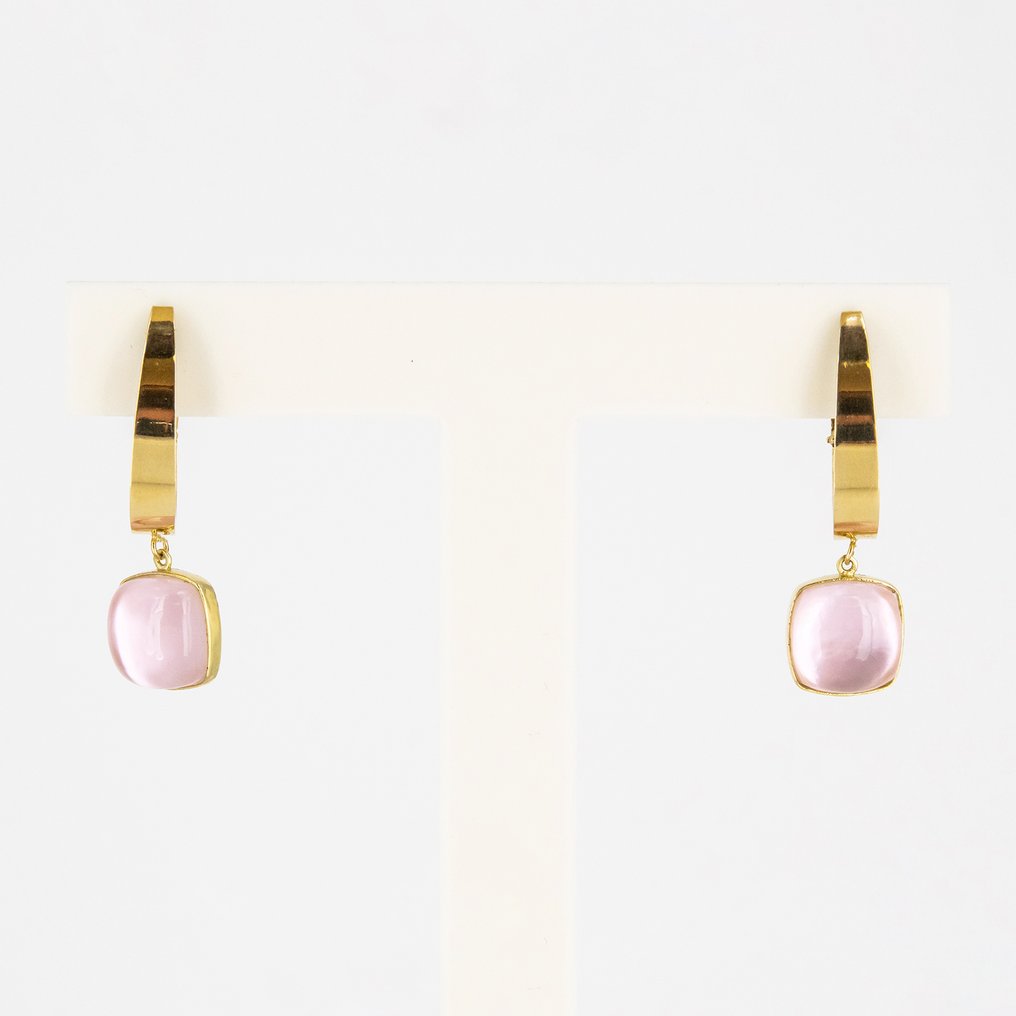 耳环 - 18K包金 黄金 石英 #1.0