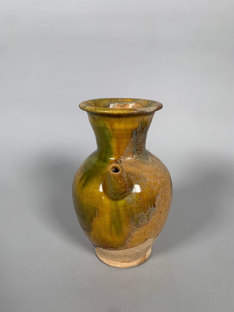 Chinois ancien, empire unifié des Tang Terre cuite Verseuse Sancai - 18 cm #2.1
