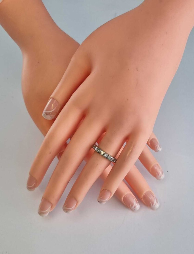 Örökkévalóság gyűrű - 18 kt. Fehér arany - 0.72ct. tw. Gyémánt (Természetes) - Half Memory Ring RS 52 #2.1