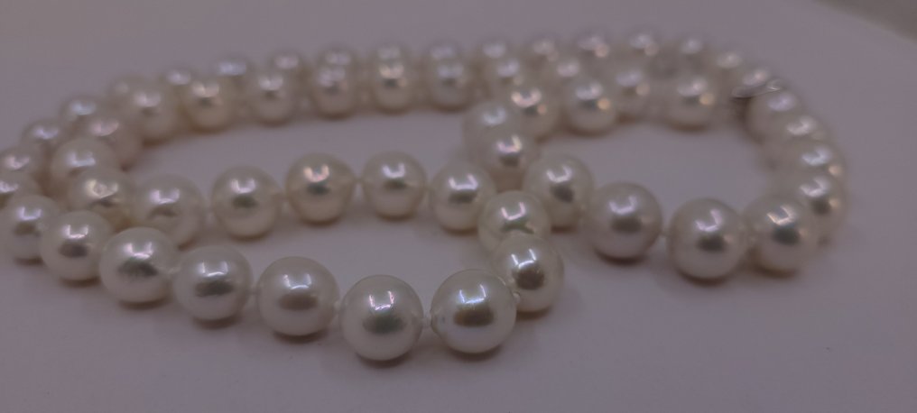 Senza prezzo di riserva - Collana Argento - Perle Edison da 9x11,5 mm #4.3