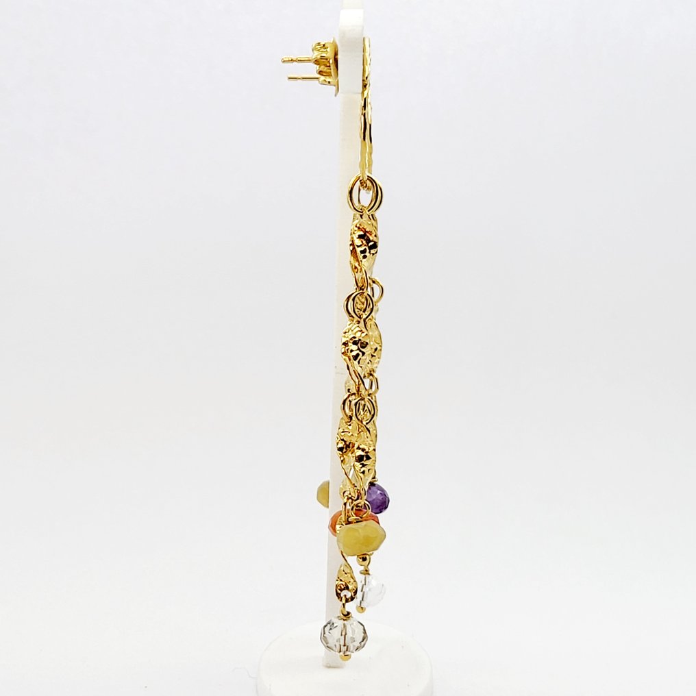 Boucles d'oreilles - 18 carats Or jaune Quartz #1.0