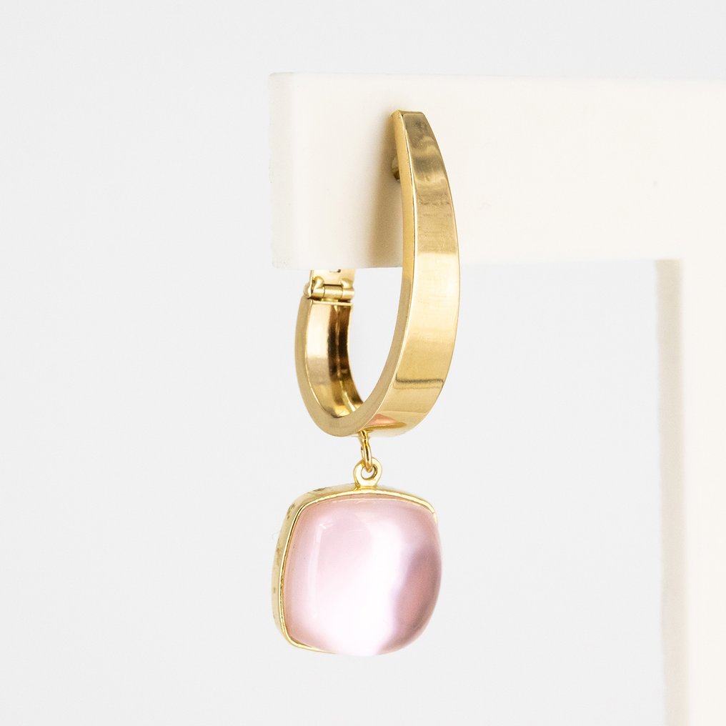 耳环 - 18K包金 黄金 石英 #1.0