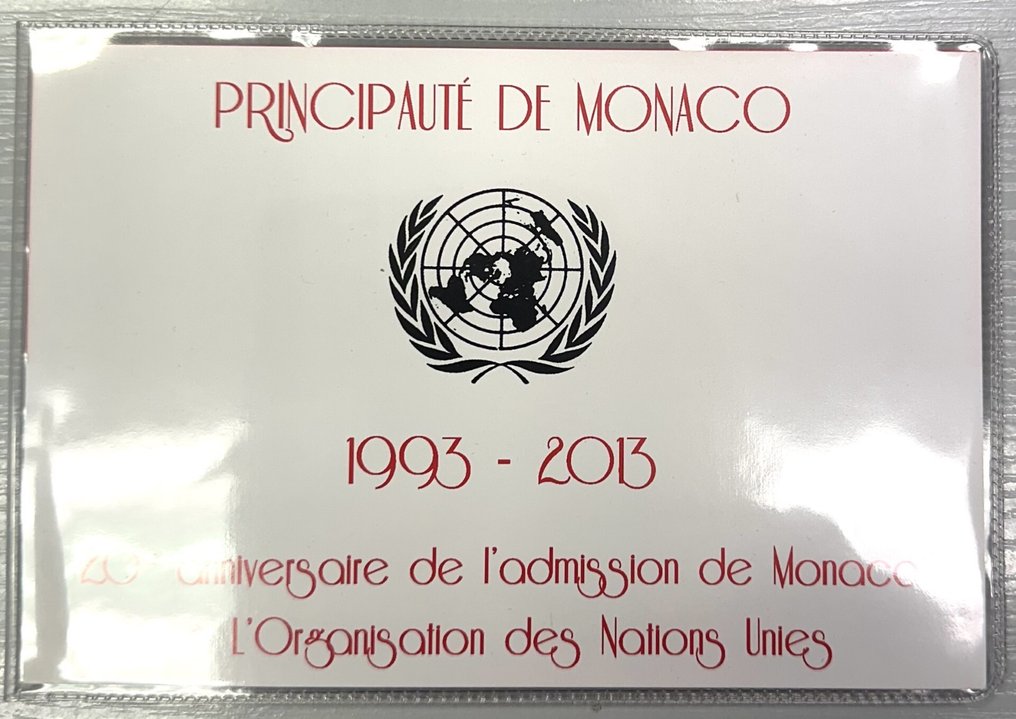 Μονακό. 2 Euro 2013 "ONU" (incl. timbre-poste commémoratif) (χωρίς τιμή ασφαλείας) #1.0