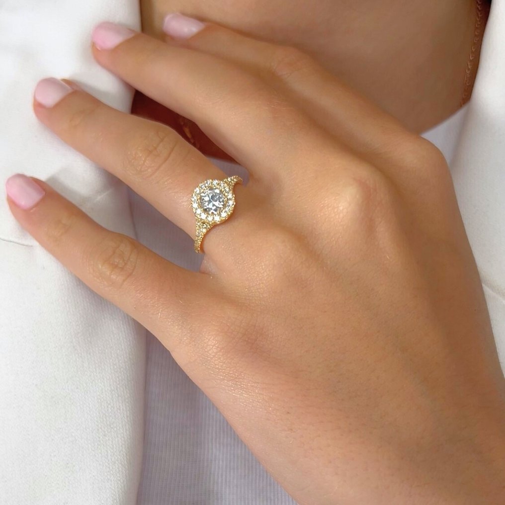 戒指 - 18 克拉 黃金 -  1.14ct. tw. 鉆石 (天然) - 鉆石 - 耀眼的戒指 #3.2