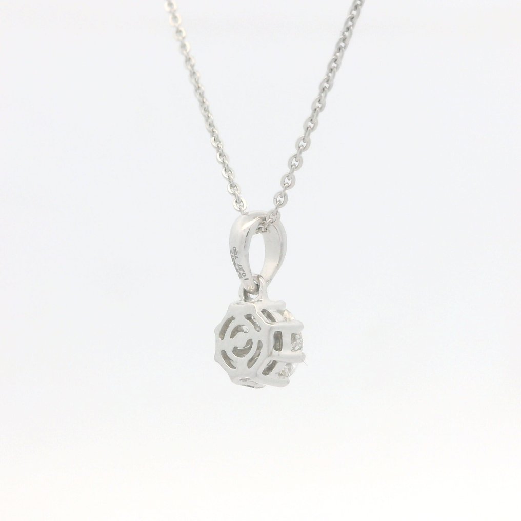 吊墜頸鏈 - 18 克拉 白金 - 0.27ct. tw. 鉆石 (天然) - 0.80 克拉外观 #4.3