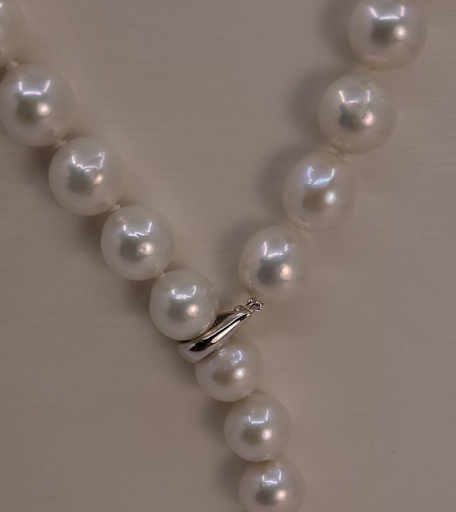 Senza prezzo di riserva - Collana Argento - Perle Edison da 9x11,5 mm #2.1