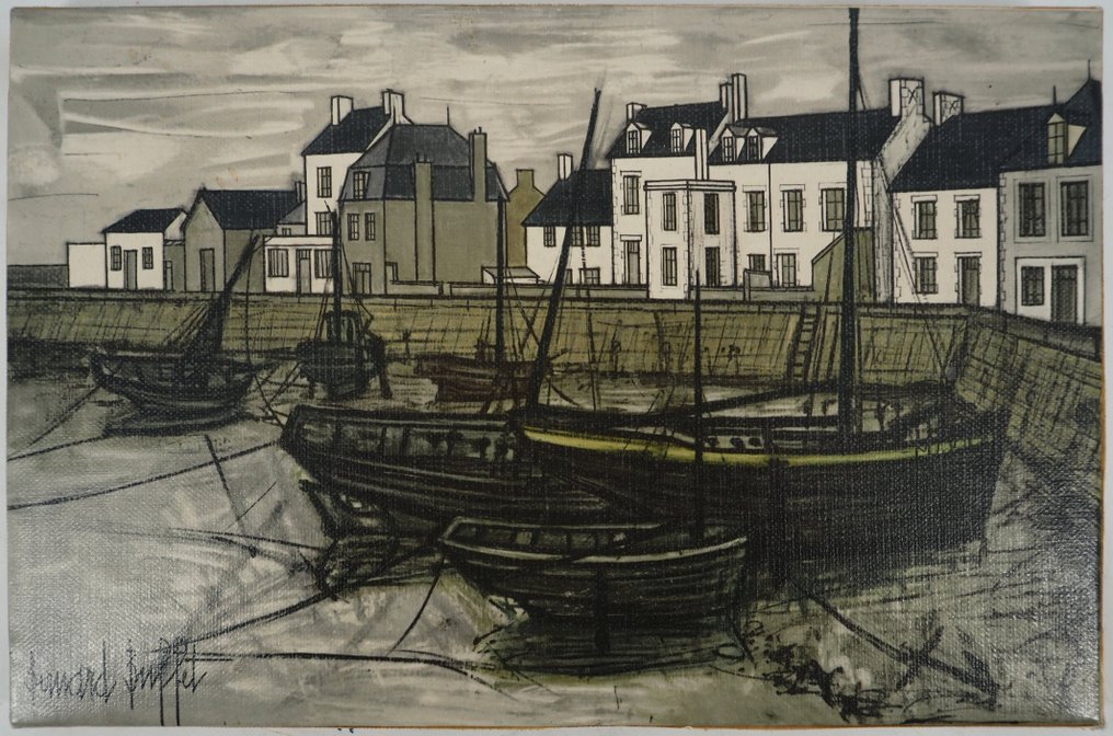 Bernard Buffet (1928-1999) - Bretagne : Petit port à marée basse #1.0