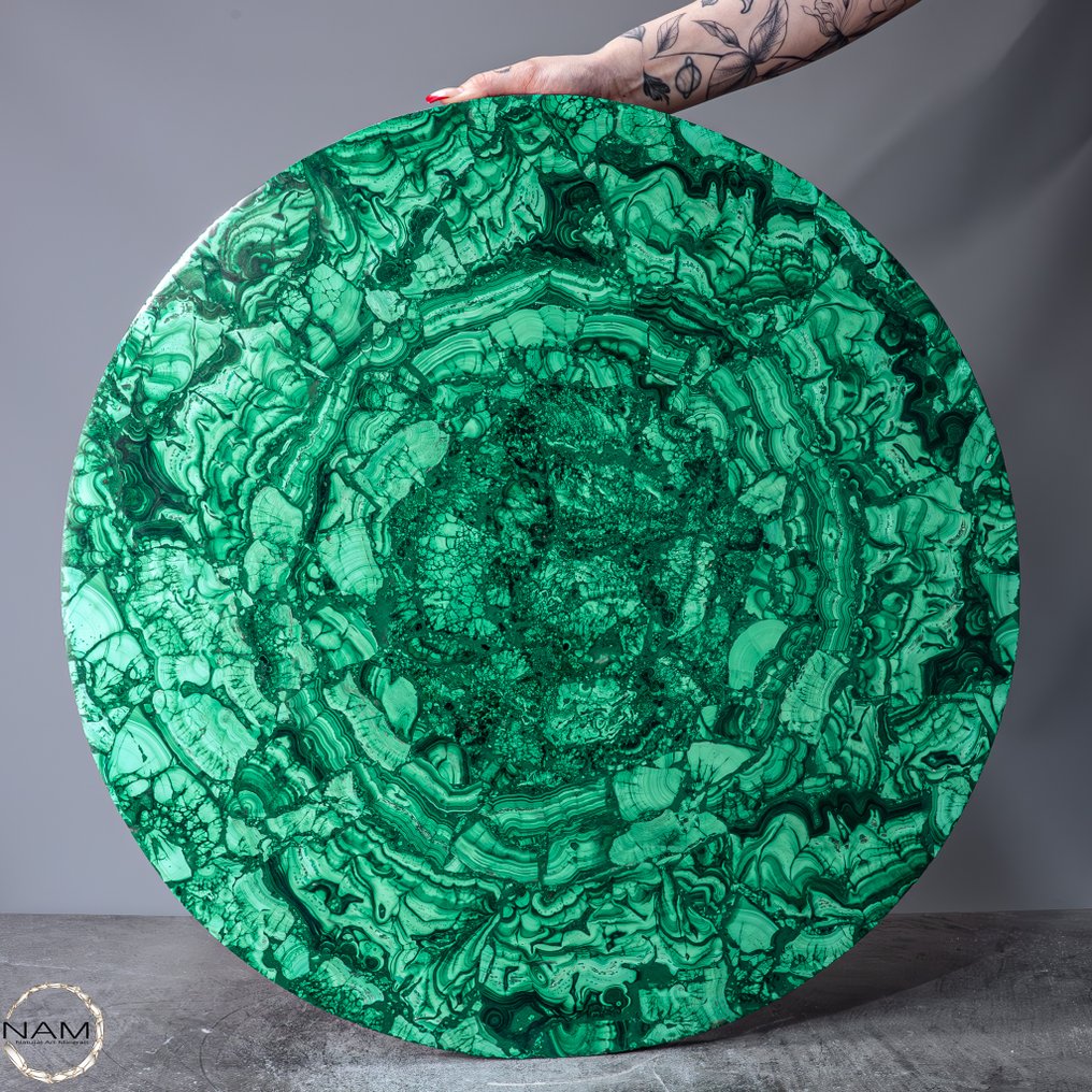 天然孔雀石桌面,最高品质 自然的杰作- 13396.51 g #1.0