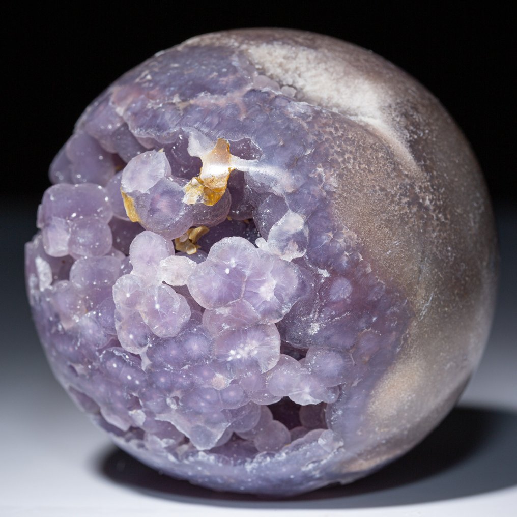 Grape Agate - Botryoidal kule fra Indonesia - liten kule av lilla kvarts med en botryoidal - Høyde: 75 mm - Bredde: 75 mm- 499 g #4.3
