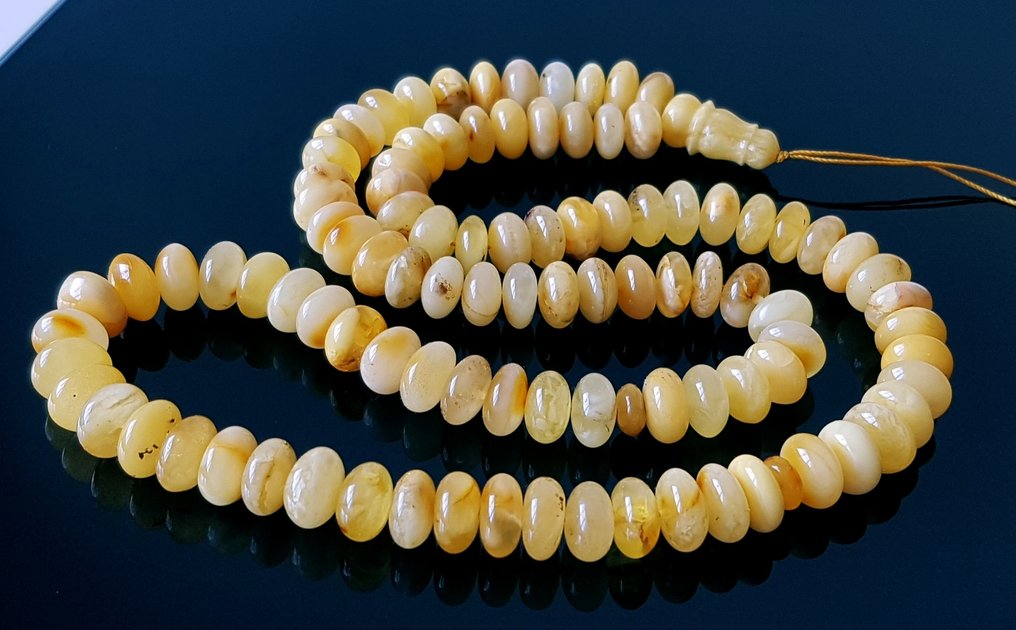 Amber 稀有复古大号黄油糖色波罗的海琥珀祈祷珠串 Rosary Tesbih Misbaha- 39 g #2.1