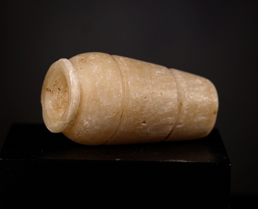 Altägyptisch Calcit - Ägyptisches Alabastergefäß. Mit professionellem Bericht. - 7 cm #2.1