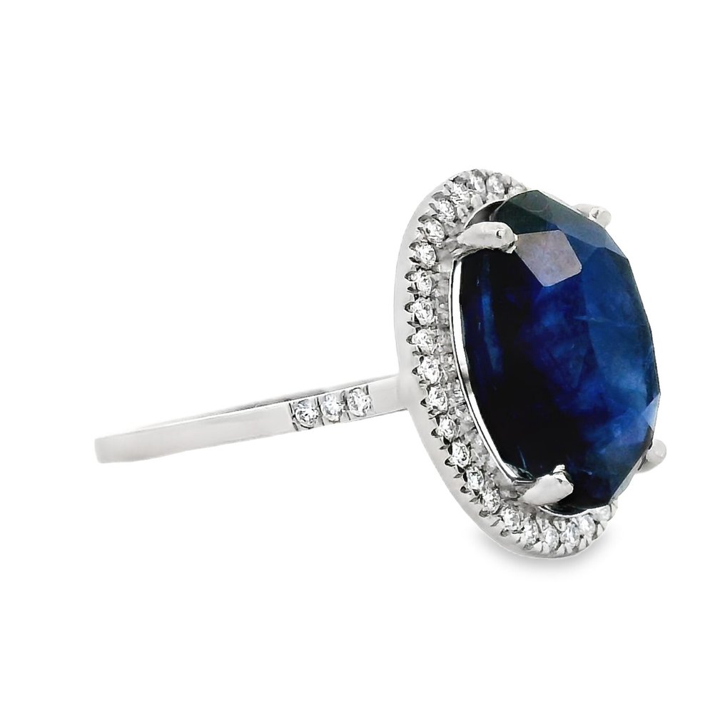 Ring Platin -  8.79ct. tw. Saphir - Diamant #1.0