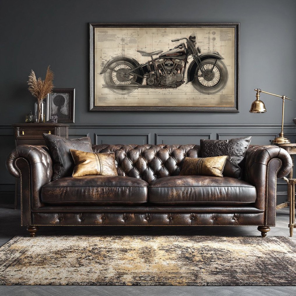 Artxlife - Harley-Davidson EL. Knucklehead Leonardo Study Drawings [XXL] #2.1