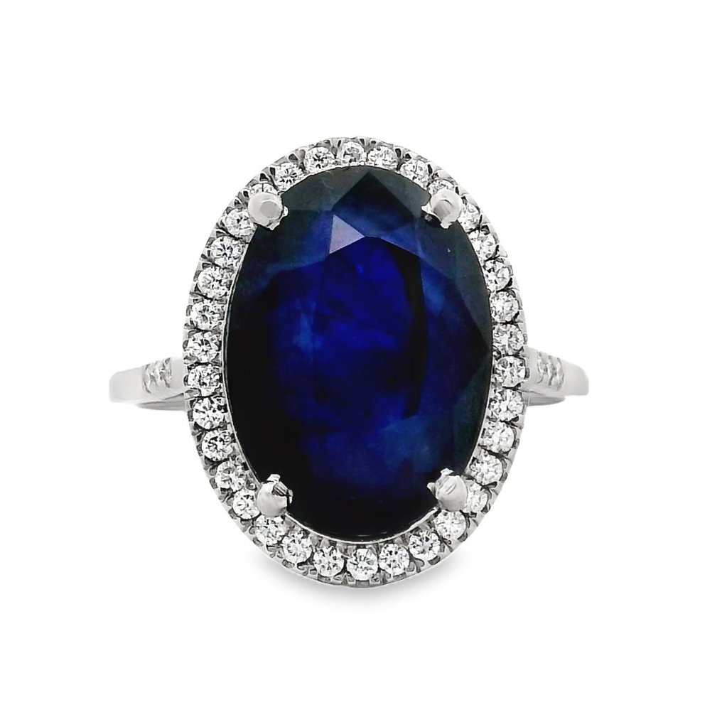 Ring Platin -  8.79ct. tw. Saphir - Diamant #1.0
