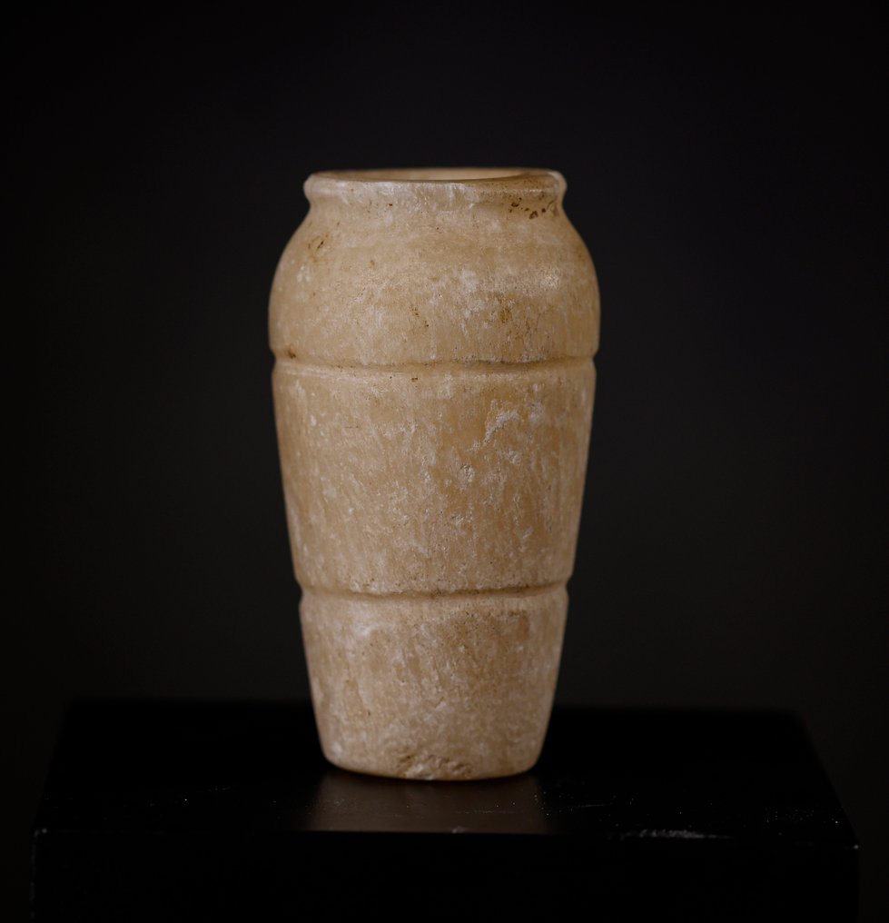 Altägyptisch Calcit - Ägyptisches Alabastergefäß. Mit professionellem Bericht. - 7 cm #4.3