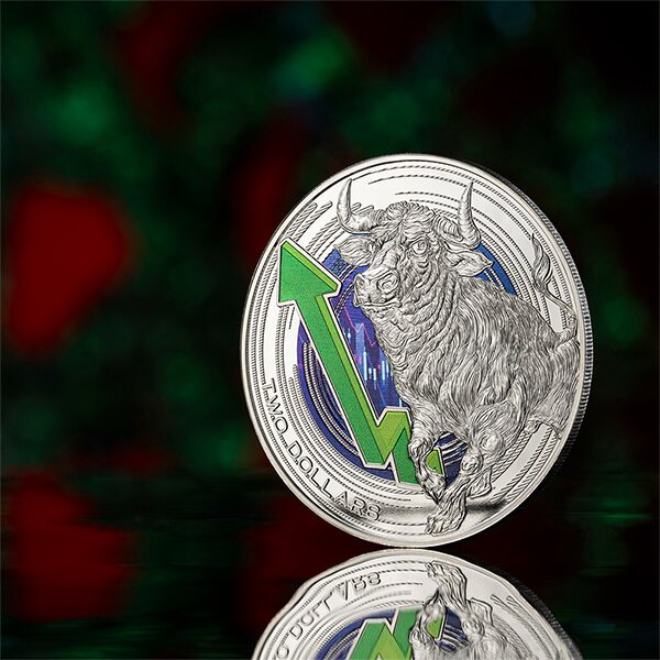 Niue. 2 Dollars 2023 Bull and Bear Markets 1 Oz, Proof-like (.999) (Sans prix de réserve) #2.1