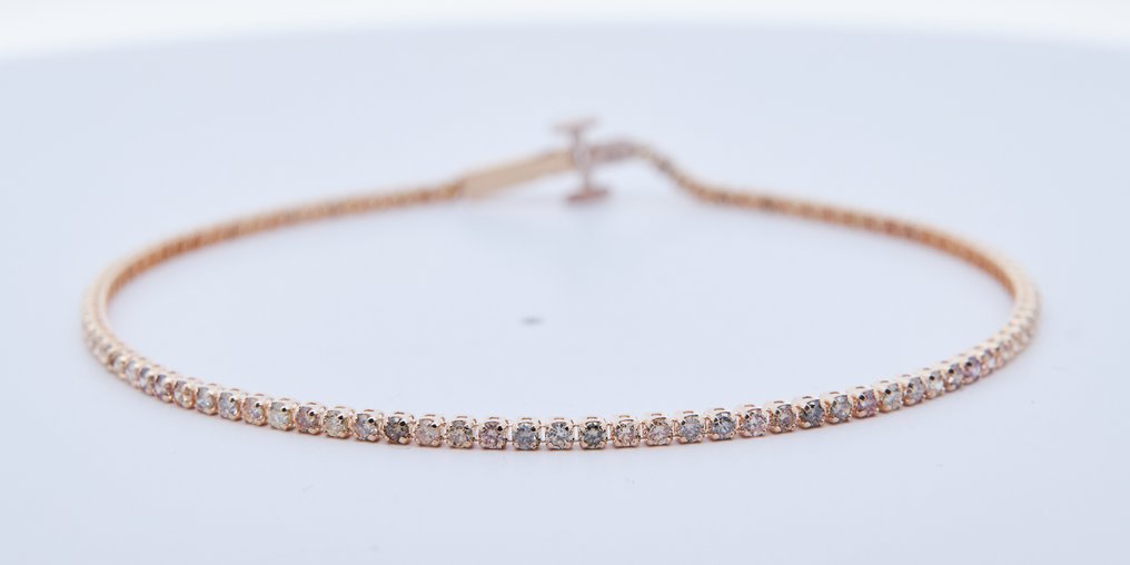 No reserve price - Bracelet 18 kt. - 1.37ct. tw. Diamond (Natural coloured) #1.0