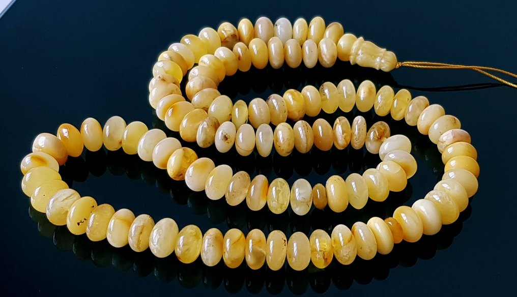 Amber 稀有复古大号黄油糖色波罗的海琥珀祈祷珠串 Rosary Tesbih Misbaha- 39 g #1.0