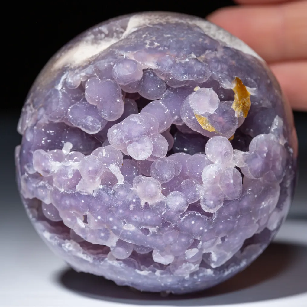 Grape Agate - Botryoidal Sphere from Indonesia - Tiny Sphere of Purple Quartz with a Botryoidal - Altezza: 75 mm - Larghezza: 75 mm- 499 g #1.0