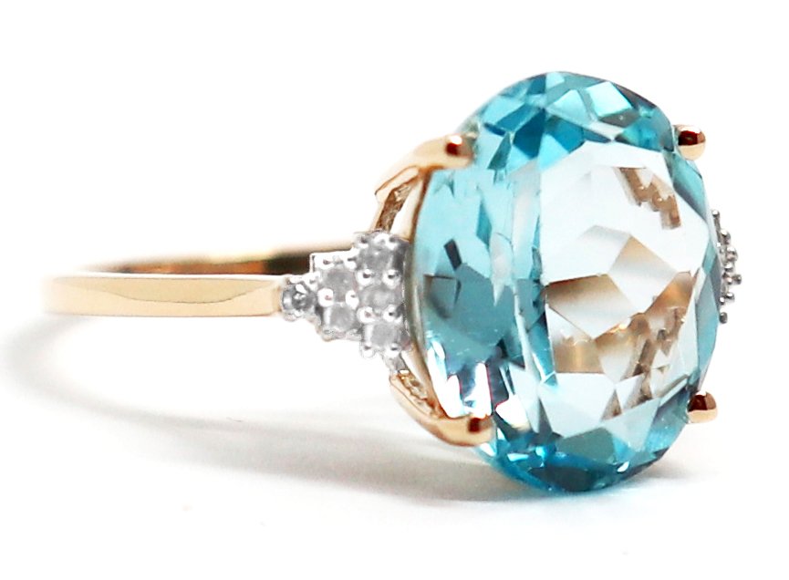 没有保留价 - 戒指 - 14K包金 黄金 黄宝石 - 钻石 #2.1