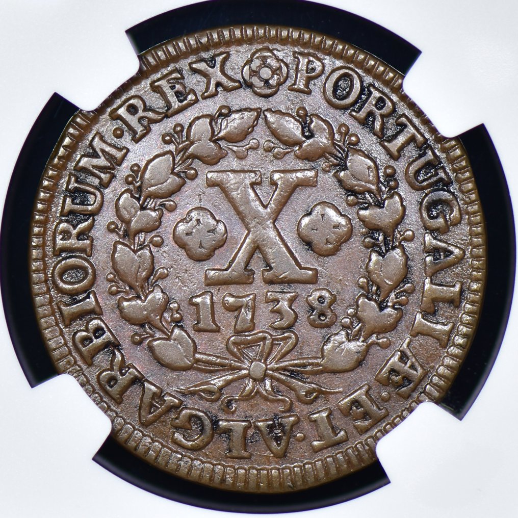 Portugal. D. João V (1706-1750). X Reis 1738 - NGC - AU 53 - Escassa #1.0