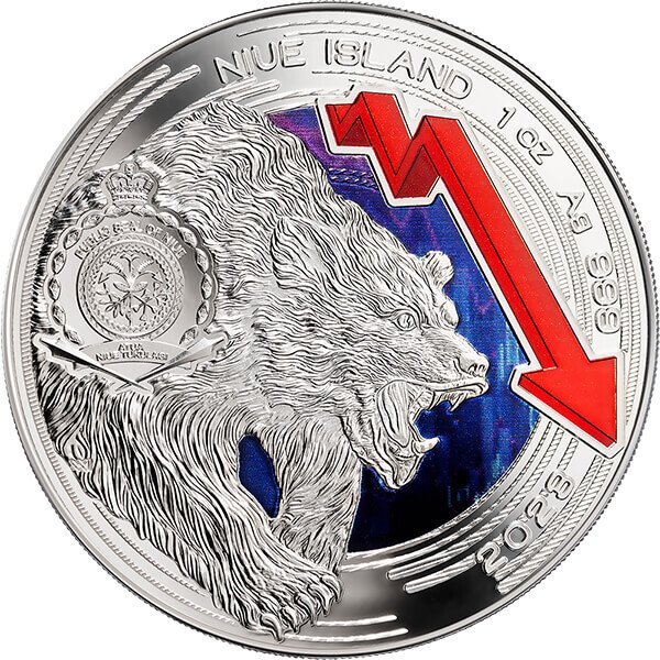 Niue. 2 Dollars 2023 Bull and Bear Markets 1 Oz, Proof-like (.999) (Sans prix de réserve) #1.0