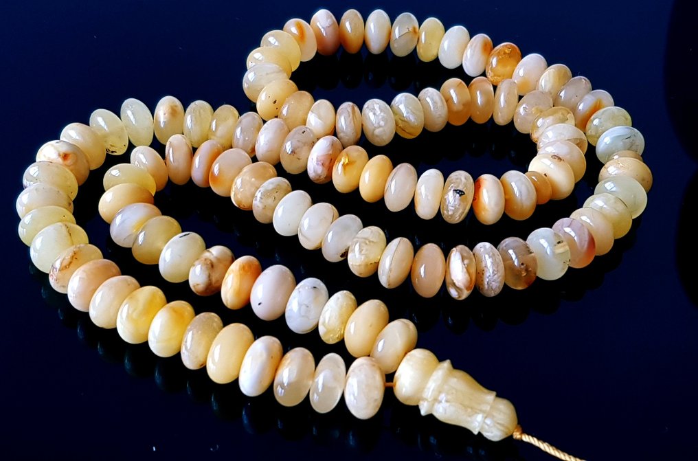 Amber 稀有复古大号黄油糖色波罗的海琥珀祈祷珠串 Rosary Tesbih Misbaha- 39 g #1.0