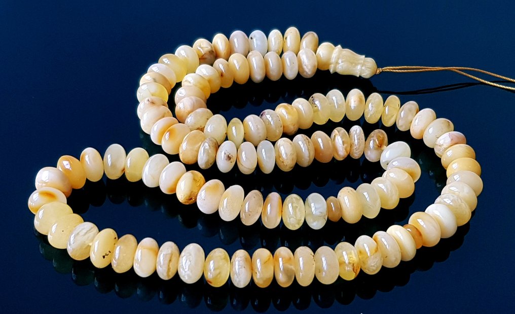 Amber 稀有复古大号黄油糖色波罗的海琥珀祈祷珠串 Rosary Tesbih Misbaha- 39 g #3.2