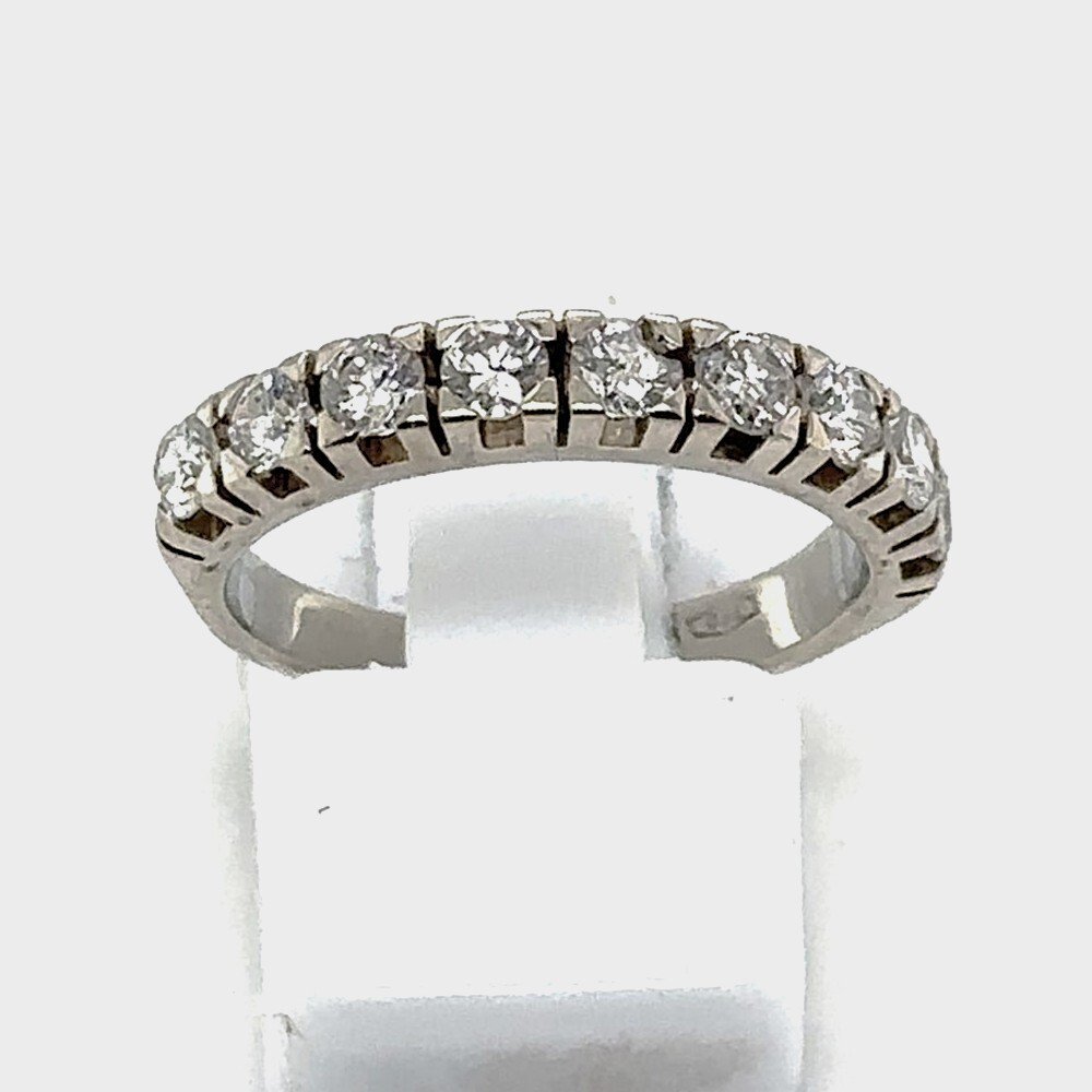 Örökkévalóság gyűrű - 18 kt. Fehér arany - 0.72ct. tw. Gyémánt (Természetes) - Half Memory Ring RS 52 #4.3