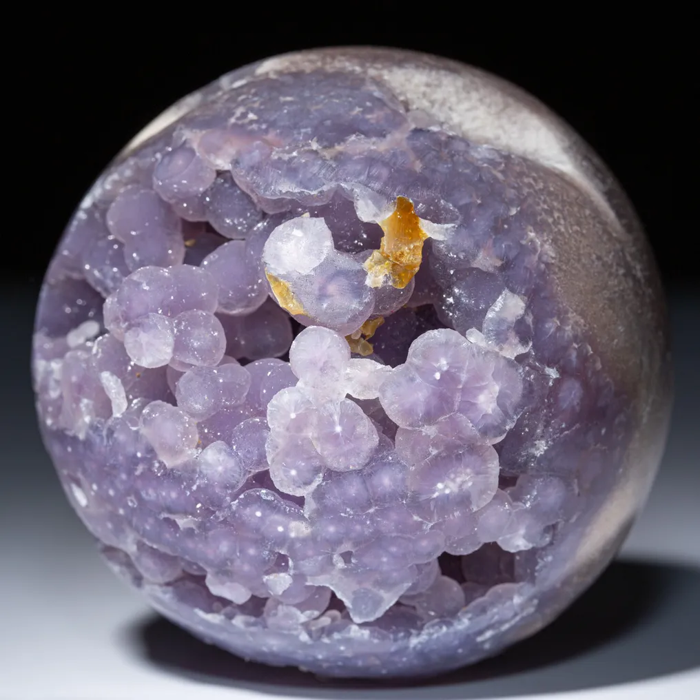 Grape Agate - Botryoidal Sphere from Indonesia - Tiny Sphere of Purple Quartz with a Botryoidal - Altezza: 75 mm - Larghezza: 75 mm- 499 g #4.3