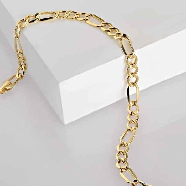 Handmade - Αλυσίδα - 14 καράτια Κίτρινο χρυσό - Figaro Chain - 2,40 mm #4.3