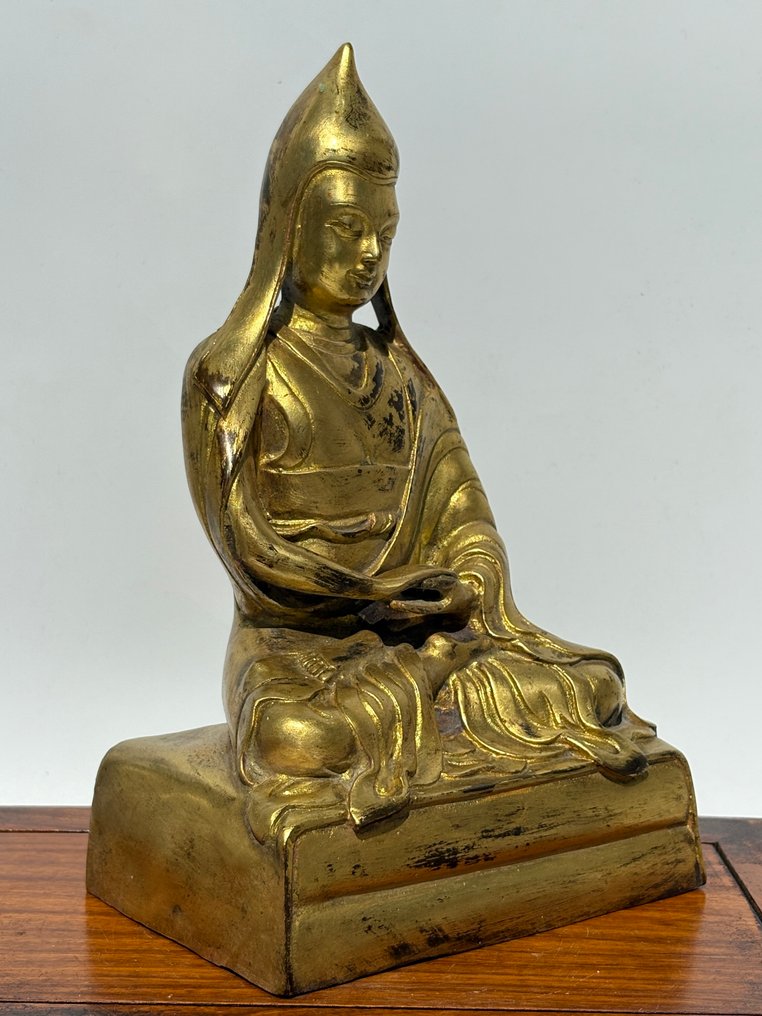 Tsongkhapa - Gilded Bronze - Tibet - 20th century #4.3