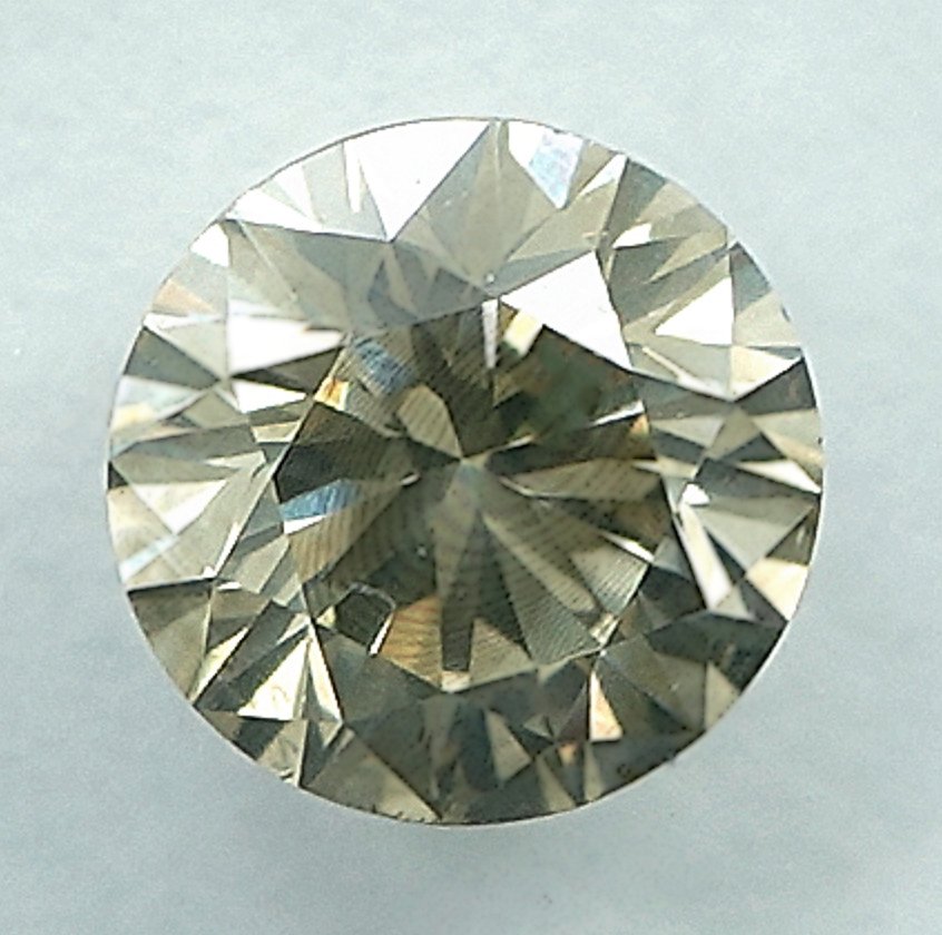 No reserve price - 1 pcs Diamond  (Natural coloured)  - 0,55 ct - Round - Fancy Greyish Yellow - SI2 - International Gemological Institute (IGI) #4.3