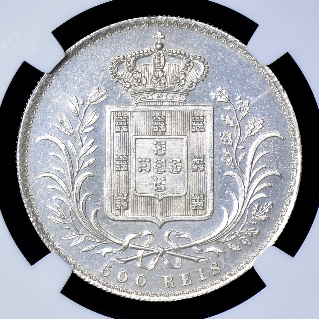 Portugal. D. Luís I (1861-1889). 500 Reis 1870 - NGC - MS 62 - Rara #1.0