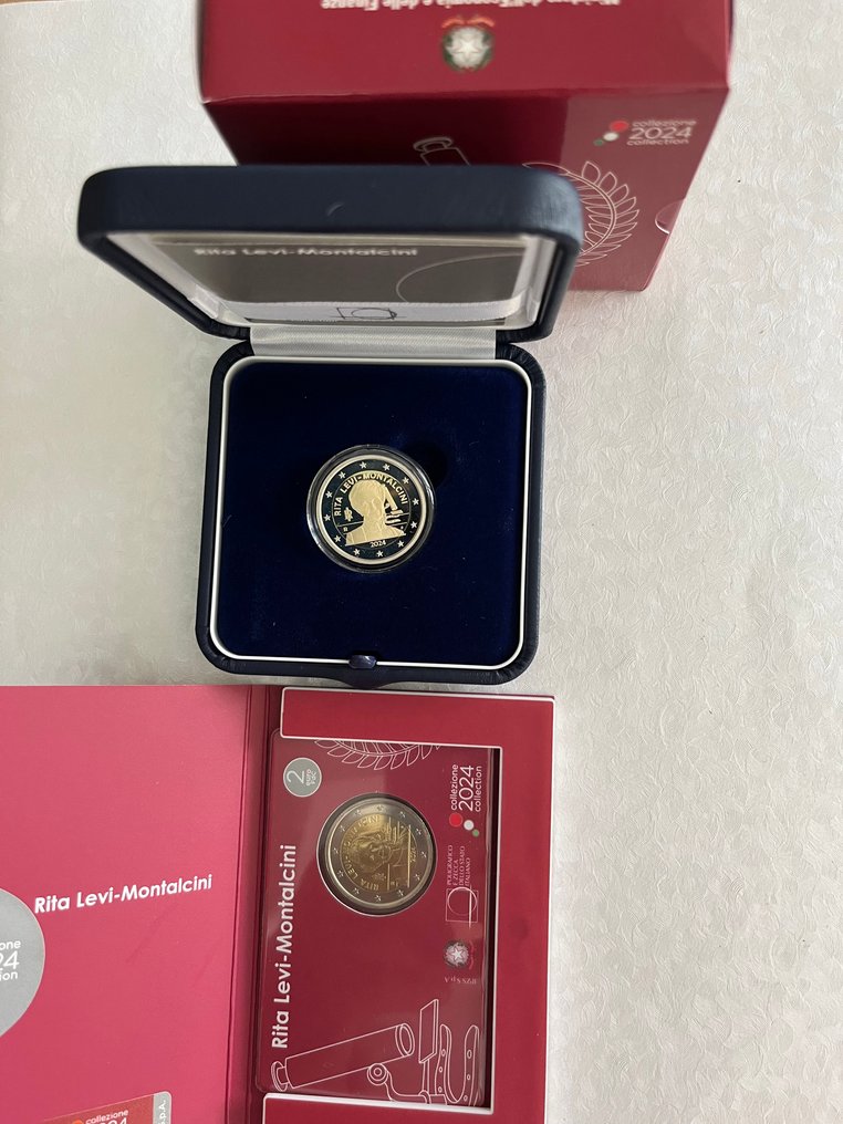 Olaszország. 2 Euro 2024 "Rita Levi-Montalcini" (2 monete) Proof + BU (Nincs minimálár) #1.0