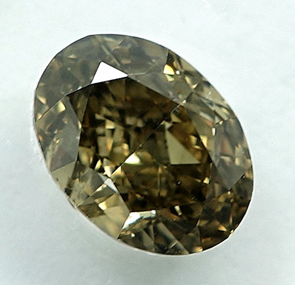 1 pcs Diamond  (Natural coloured)  - 1.01 ct - Oval - Fancy Greyish Yellow - VS2 - International Gemological Institute (IGI) #3.2