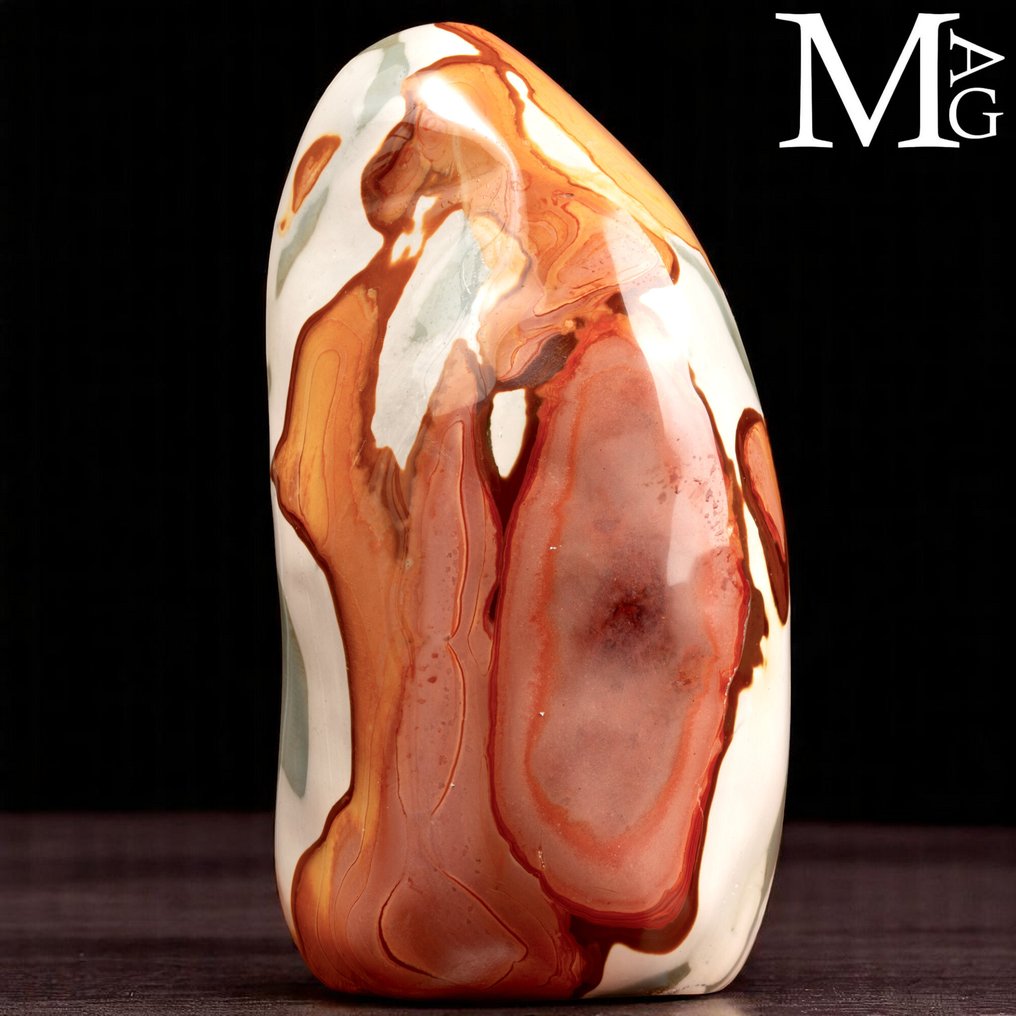 Policrhome Jasper - First Quality Madagascar Jasper – Ornamental Freeform - Altezza: 245 mm - Larghezza: 125 mm- 4564 g #1.0